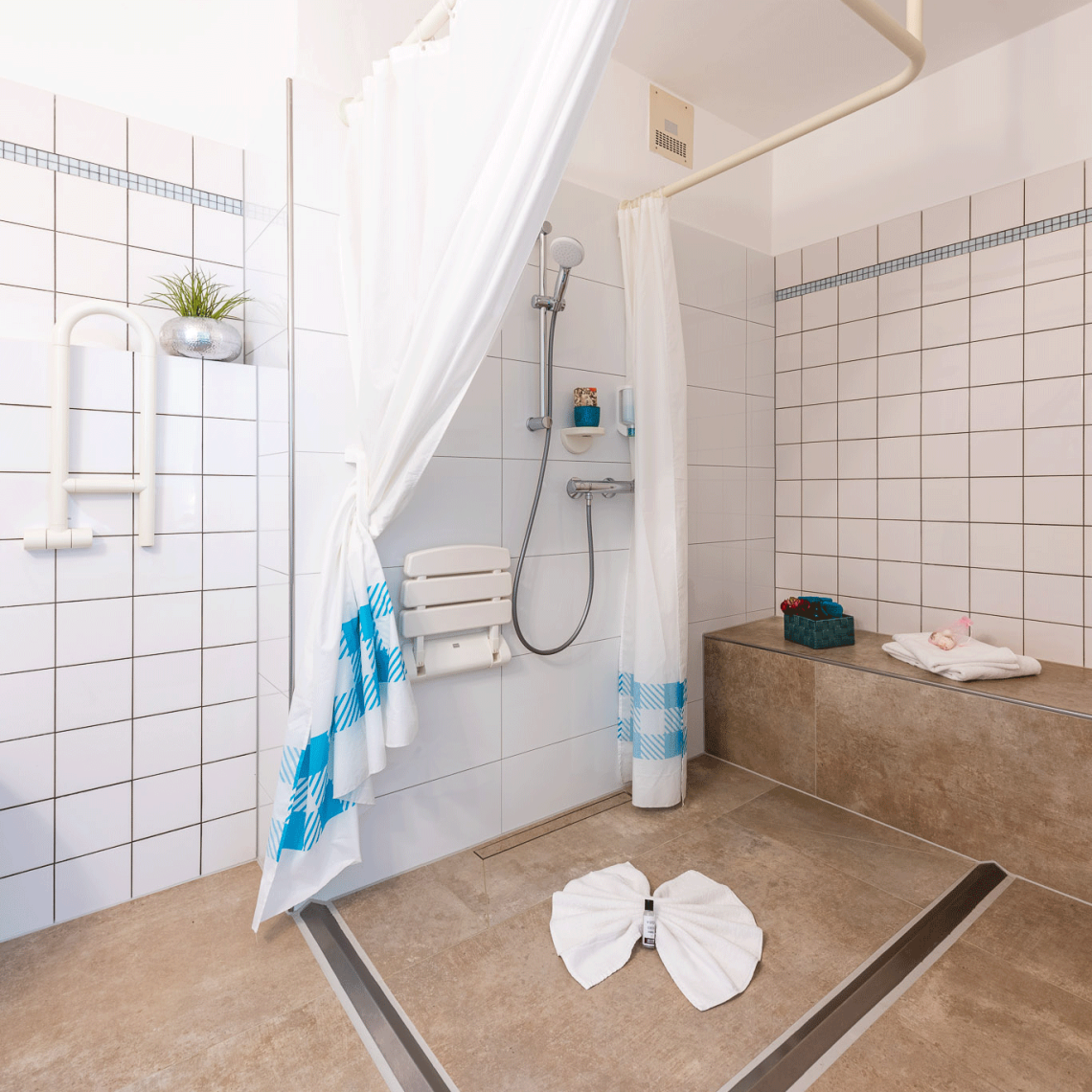 Badezimmer Comfort/Barrierefrei im Hotel Nibelungen Hof Xanten